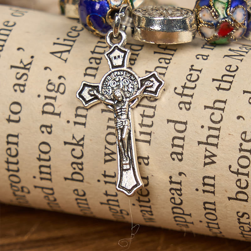 Christianartworkshop Handcrafted Blue Cloisonné Beads Divine Blessing Bracelet: A Symbol of Faith - image 5