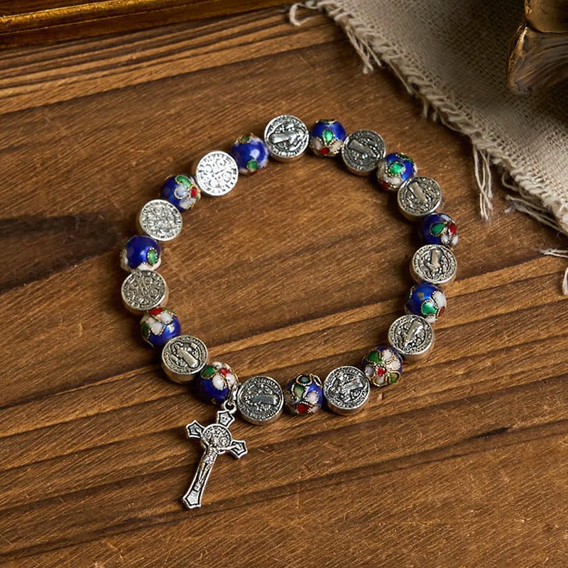 Christianartworkshop Handcrafted Blue Cloisonné Beads Divine Blessing Bracelet: A Symbol of Faith - image 3