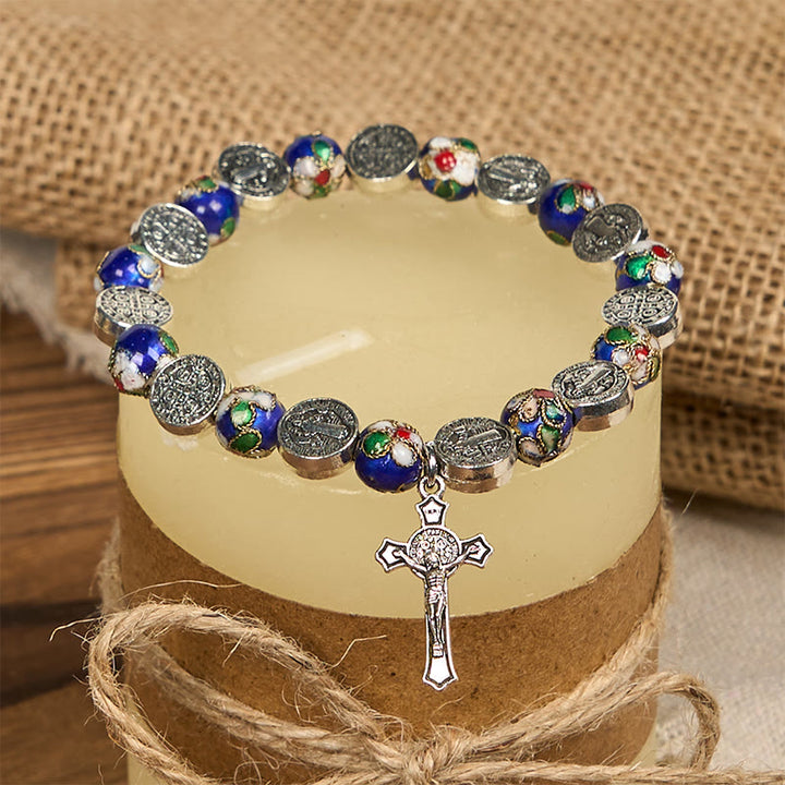 Christianartworkshop Handcrafted Blue Cloisonné Beads Divine Blessing Bracelet: A Symbol of Faith - image 4