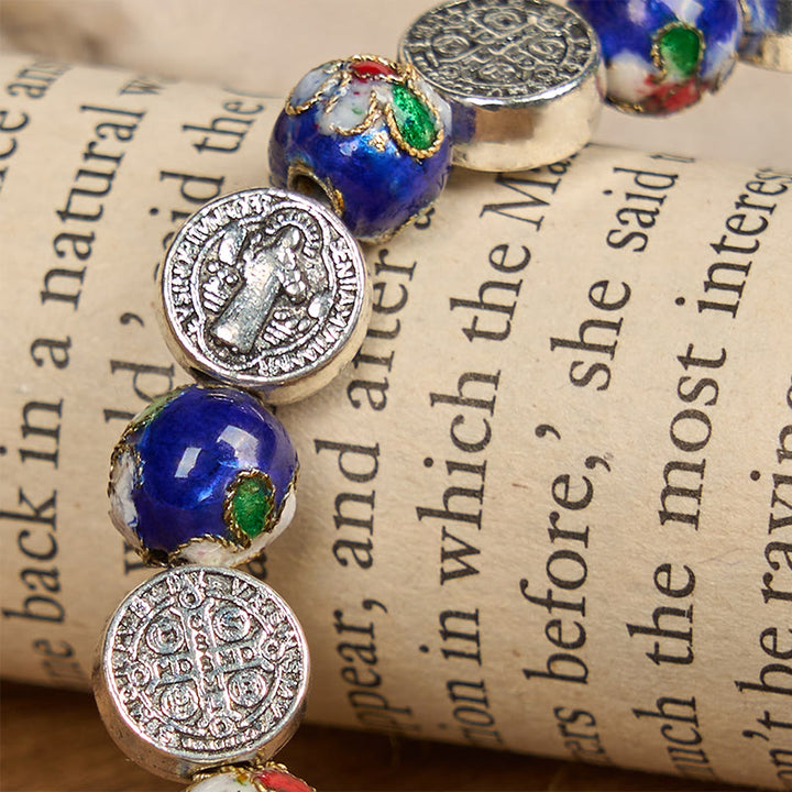 Christianartworkshop Handcrafted Blue Cloisonné Beads Divine Blessing Bracelet: A Symbol of Faith - image 6