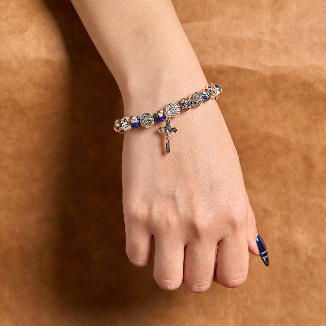 Christianartworkshop Handcrafted Blue Cloisonné Beads Divine Blessing Bracelet: A Symbol of Faith - image 4