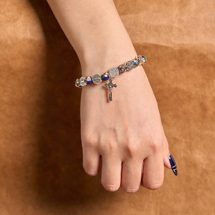 Christianartworkshop Handcrafted Blue Cloisonné Beads Divine Blessing Bracelet: A Symbol of Faith - image 4