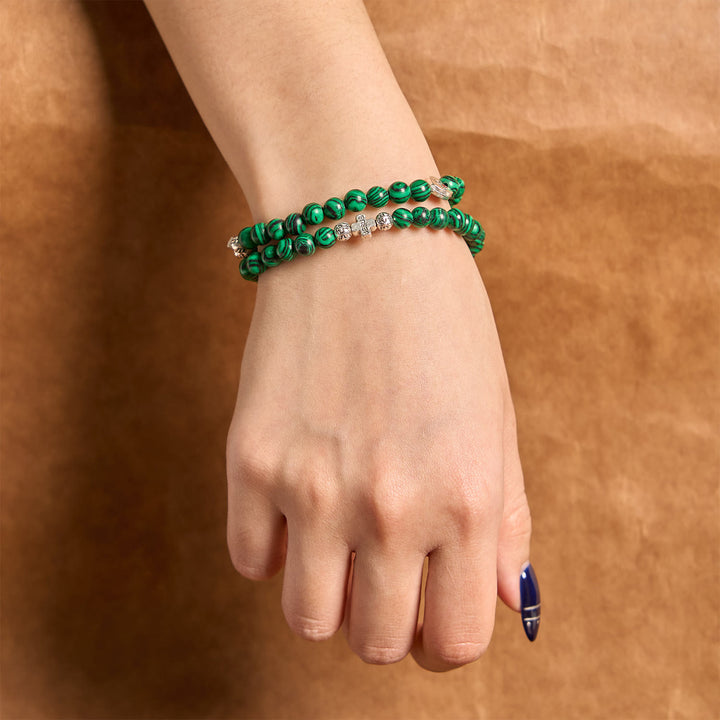 Christianartworkshop Green Malachite Beads Cross I Love Jesus Faith Rosary Bracelet - image 4