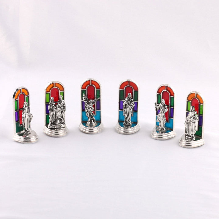 Christianartworkshop 6pcs/set Church Stained Glass Style Saint Icon Divine Grace Statue Dekstop Ornament - image 2