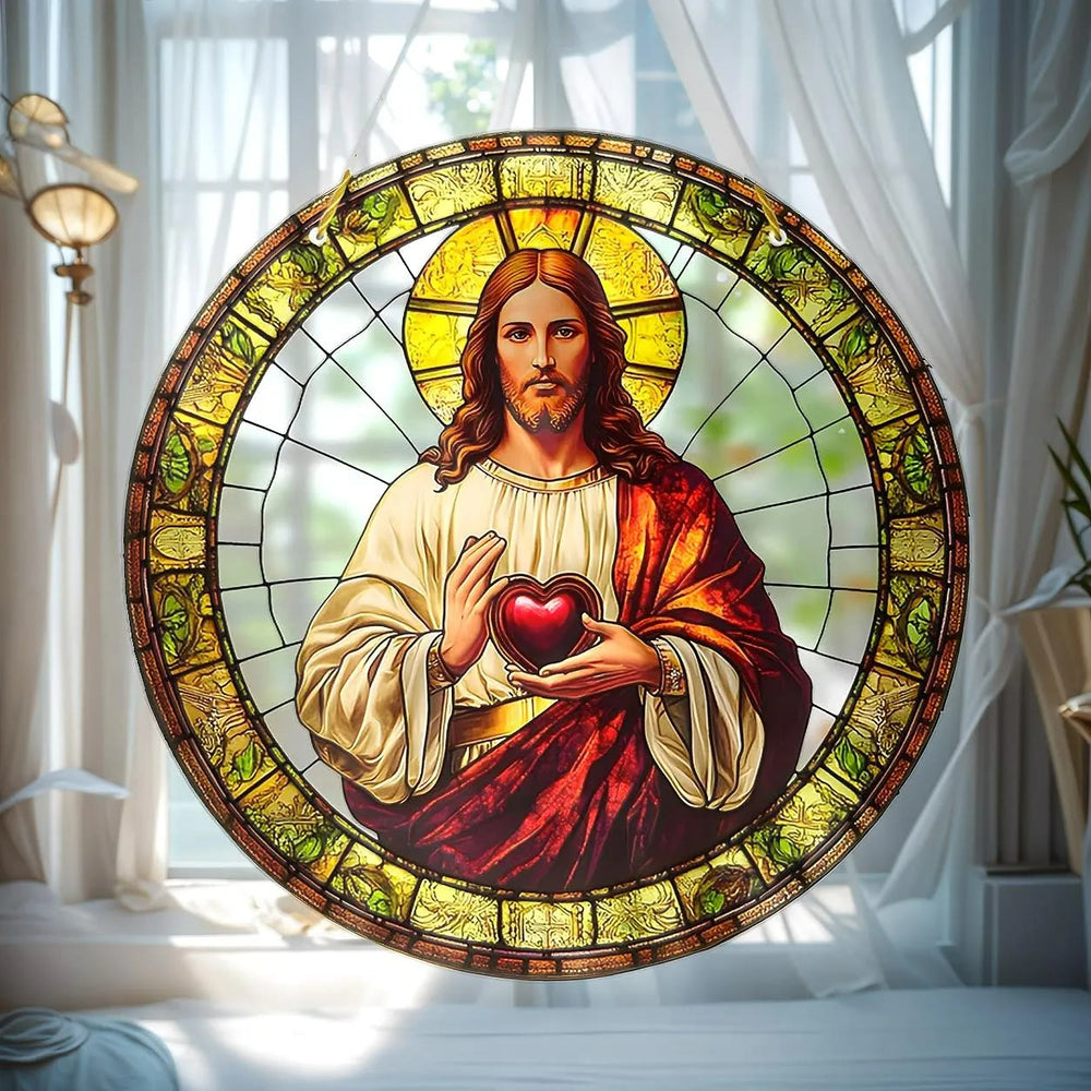 Christianartworkshop Sacred Heart of Jesus Holy Hanging Ornament: Soothing the Troubled Soul - image 2