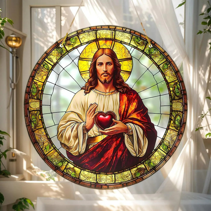 Christianartworkshop Sacred Heart of Jesus Holy Hanging Ornament: Soothing the Troubled Soul - image 3