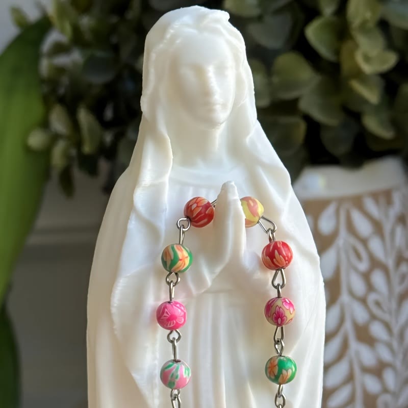Christianartworkshop Our Lady Resin Rosary Holder Container: Supporting Holy Objects and Placing the Soul - image 2