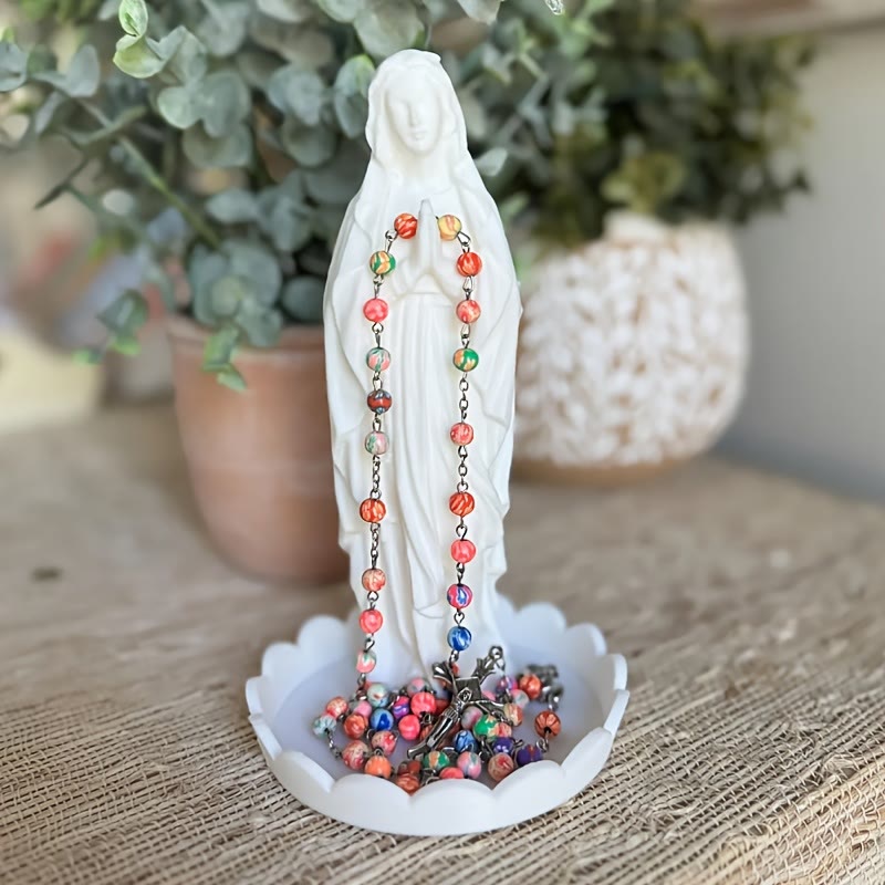 Christianartworkshop Our Lady Resin Rosary Holder Container: Supporting Holy Objects and Placing the Soul - Our Lady - image 1
