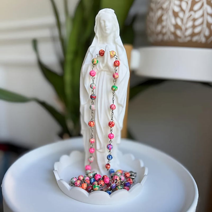 Christianartworkshop Our Lady Resin Rosary Holder Container: Supporting Holy Objects and Placing the Soul - image 3