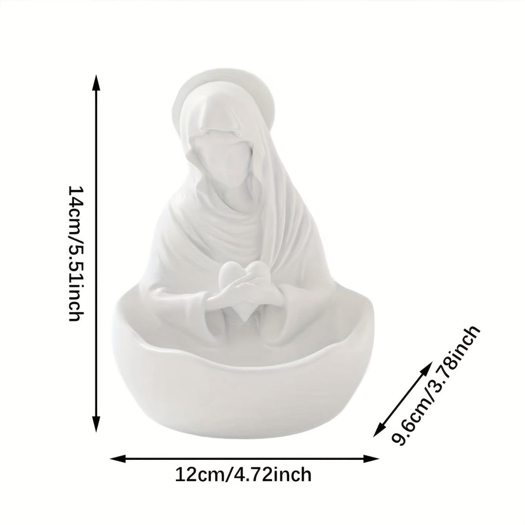 Christianartworkshop Our Lady White Resin Rosary Holder Container: Carrying the Beauty of Faith - image 4