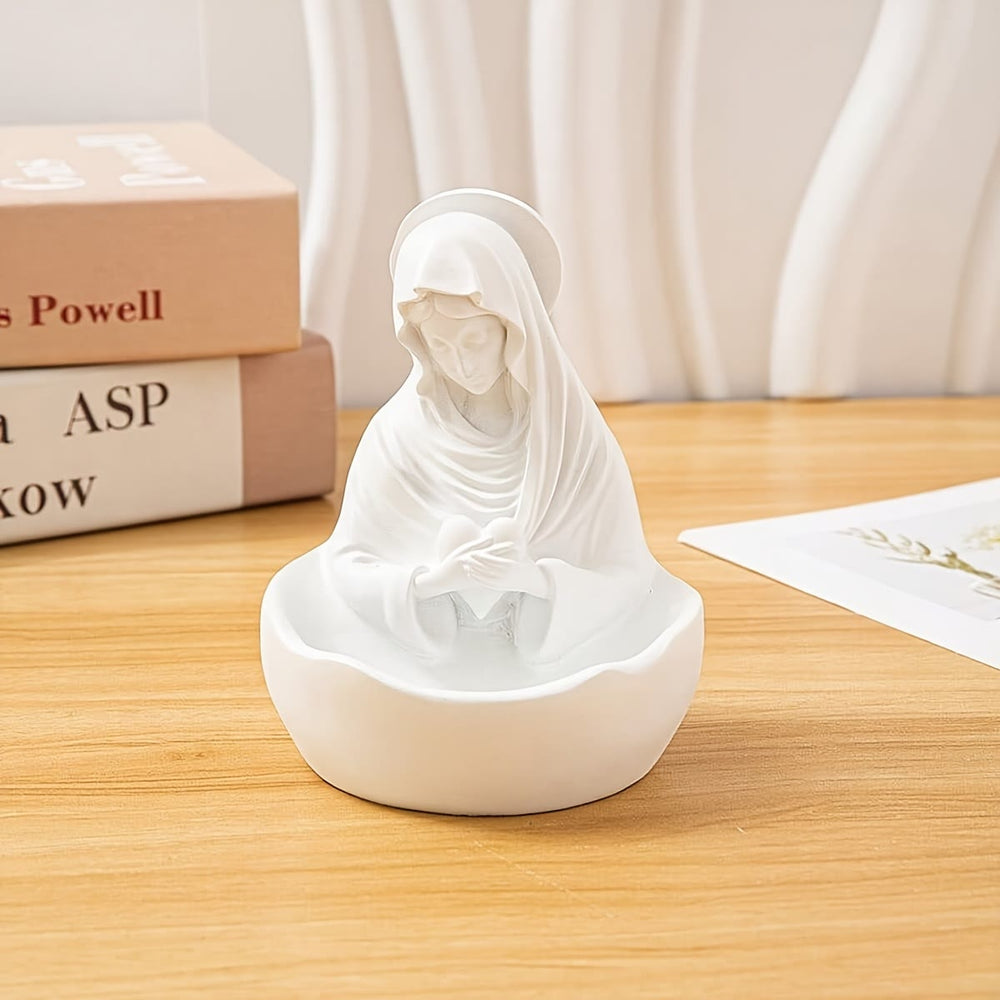 Christianartworkshop Our Lady White Resin Rosary Holder Container: Carrying the Beauty of Faith - image 2