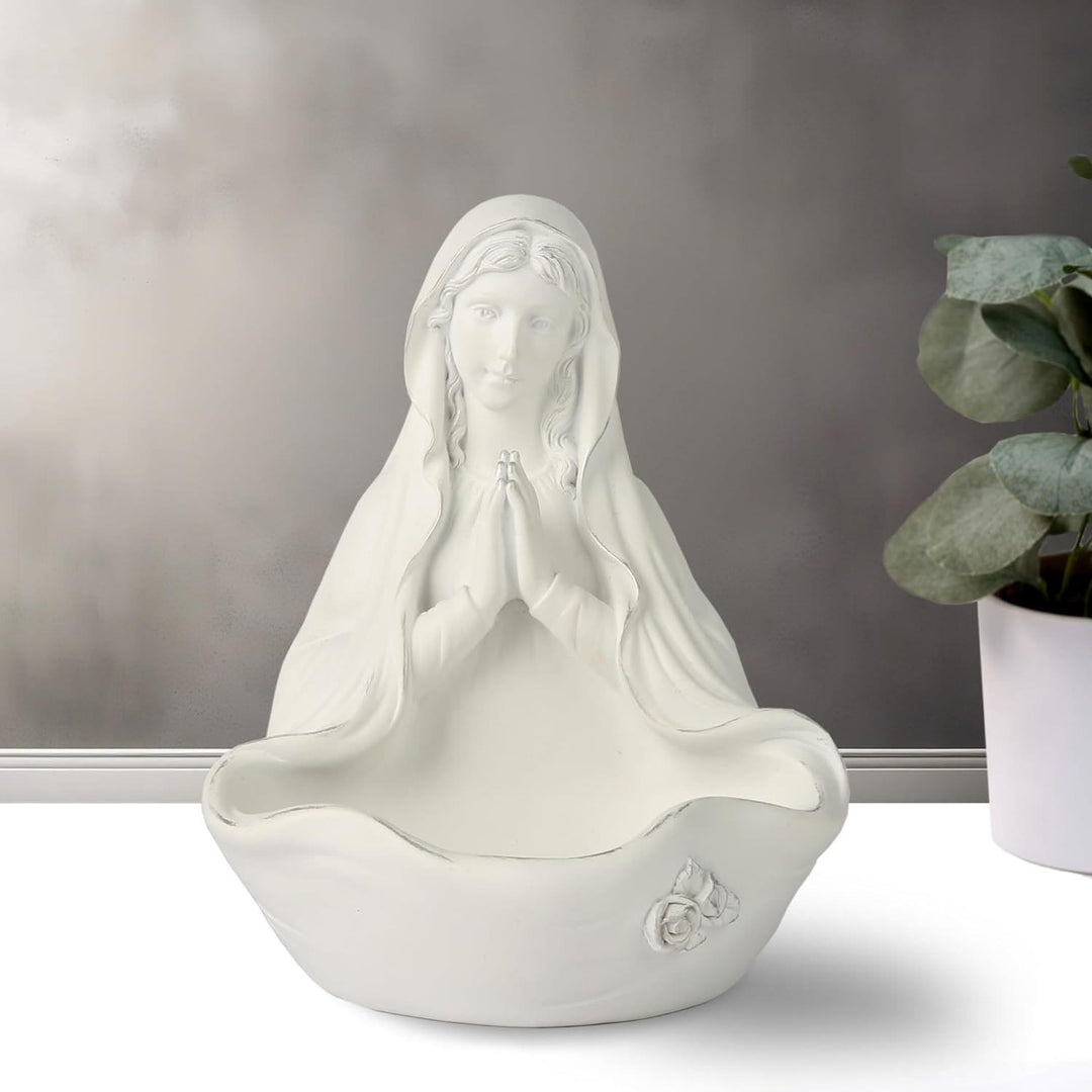 Christianartworkshop Our Lady white Rosary Holder Container: Embracing Tranquility with Divine Grace - Our Lady - image 0
