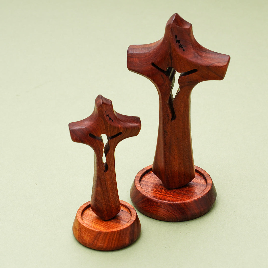 Christianartworkshop Wooden Sacred Cross Desktop Ornament: Casting a Totem of Faith - Small - image 1