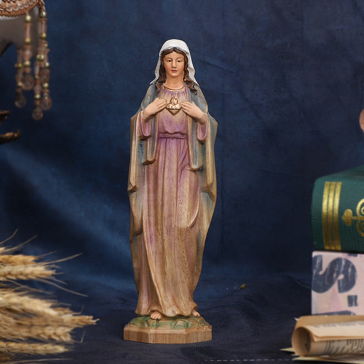 Christianartworkshop Our Lady Wooden Desktop Ornament: Spreading Love and Blessings - 2.9''*3.6''*12'' - image 1