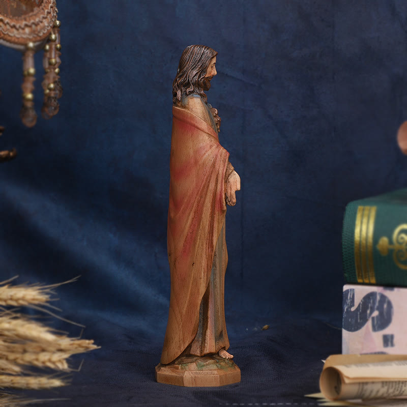Christianartworkshop Jesus Wooden Desktop Ornament: Carrying Faith and Delivering Divine Salvation - image 2