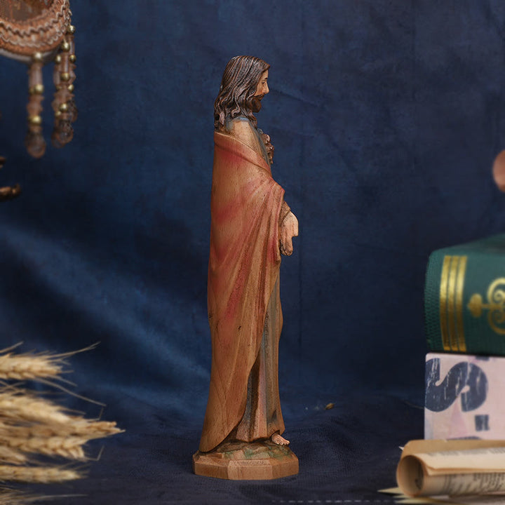Christianartworkshop Jesus Wooden Desktop Ornament: Carrying Faith and Delivering Divine Salvation - image 2