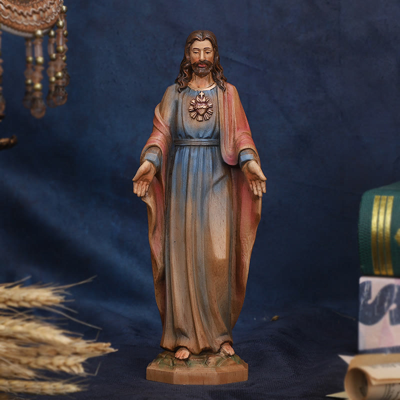 Christianartworkshop Jesus Wooden Desktop Ornament: Carrying Faith and Delivering Divine Salvation - 2.9''*4.5''*12'' - image 1