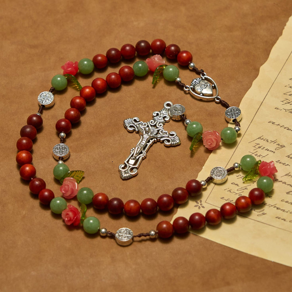 Christianartworkshop Handmade Rosary with Blood Dragon Wood Beads and Crucifix – A Symbol of Spiritual Bond and Devotion - image 2