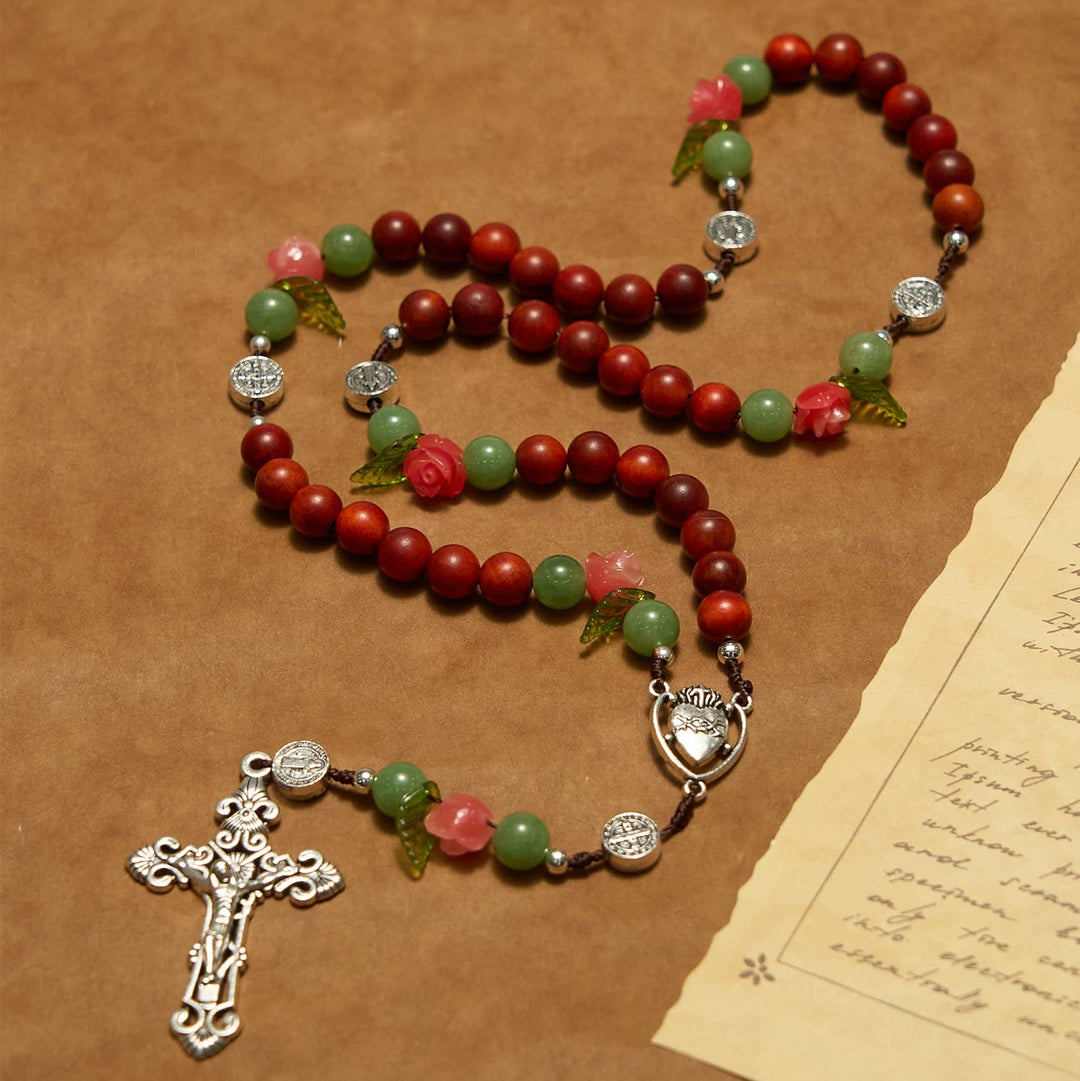 Christianartworkshop Handmade Rosary with Blood Dragon Wood Beads and Crucifix – A Symbol of Spiritual Bond and Devotion - image 3
