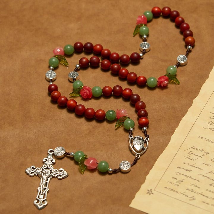 Christianartworkshop Handmade Rosary with Blood Dragon Wood Beads and Crucifix – A Symbol of Spiritual Bond and Devotion - image 3