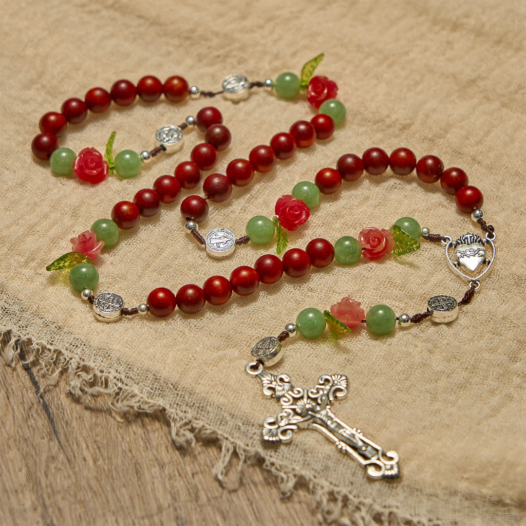 Christianartworkshop Handmade Rosary with Blood Dragon Wood Beads and Crucifix – A Symbol of Spiritual Bond and Devotion - image 4
