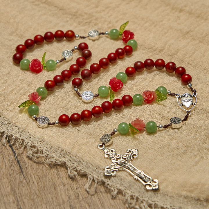 Christianartworkshop Handmade Rosary with Blood Dragon Wood Beads and Crucifix – A Symbol of Spiritual Bond and Devotion - image 4