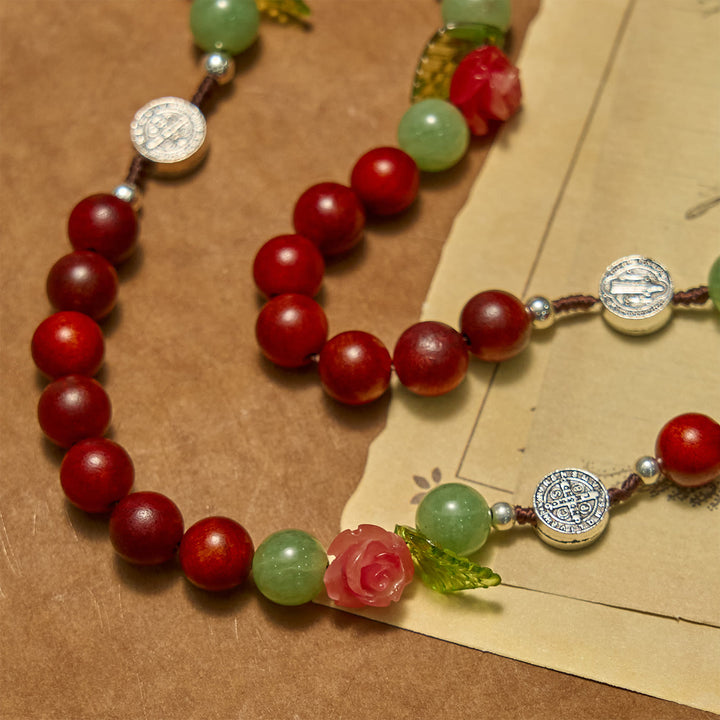 Christianartworkshop Handmade Rosary with Blood Dragon Wood Beads and Crucifix – A Symbol of Spiritual Bond and Devotion - image 5