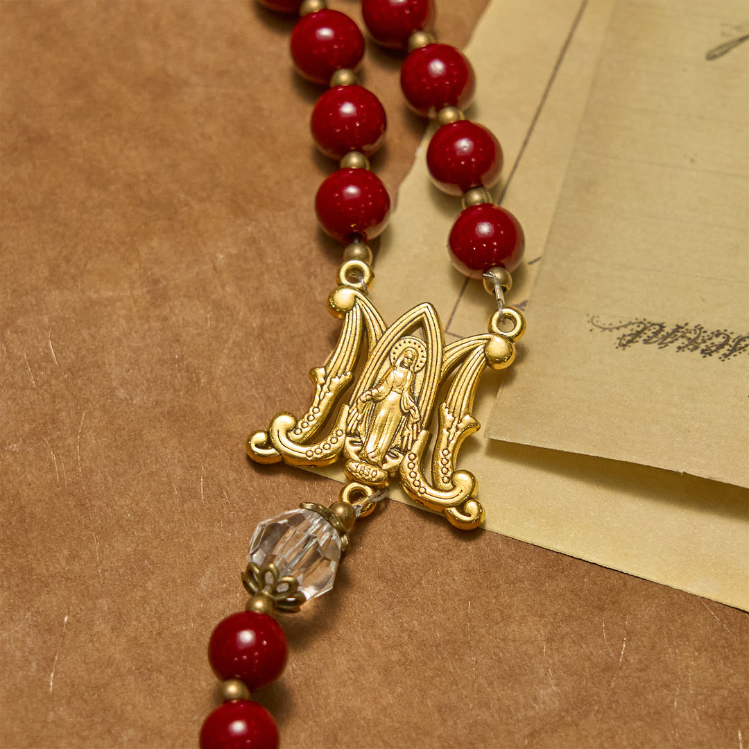 Christianartworkshop Handmade Rosary with Cinnabar Beads and Jesus Medal – A Divine Emblem of Faith's Devotion - image 6