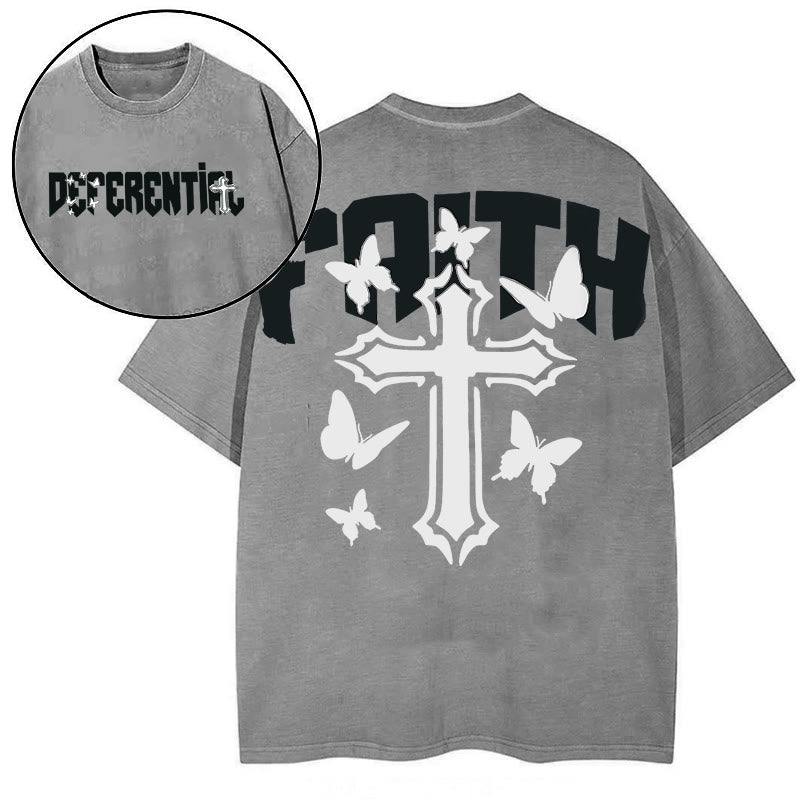 Christianartworkshop "FAITH" Short Sleeve T-shirt - Grey - 2XL - image 11