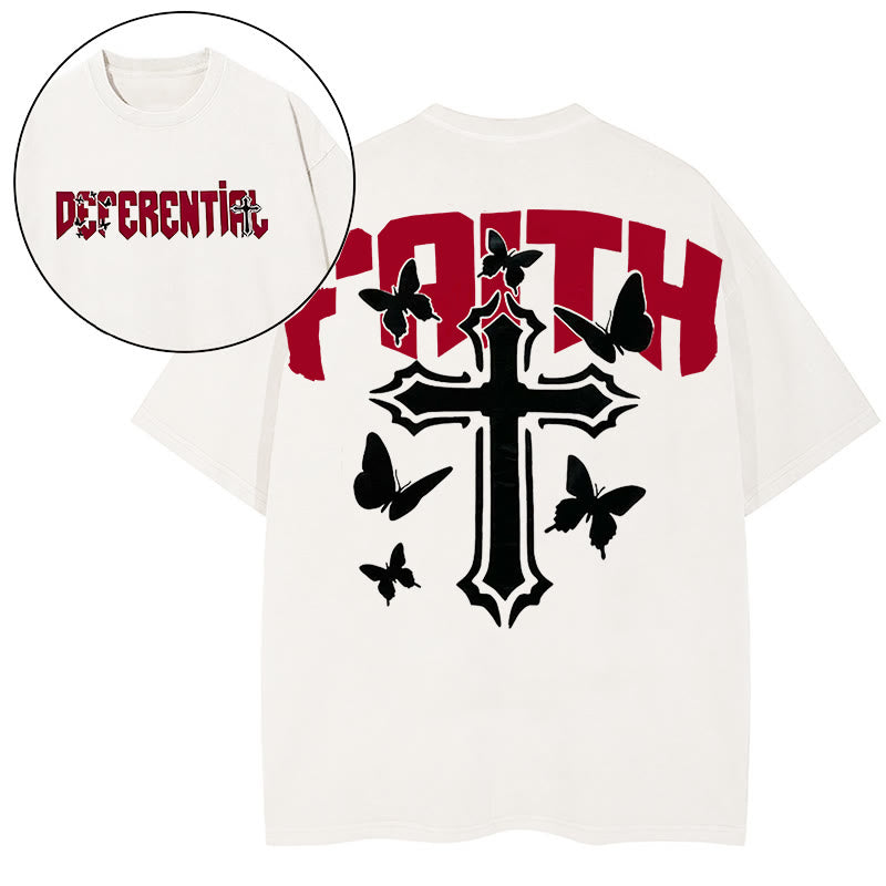 Christianartworkshop "FAITH" Short Sleeve T-shirt - White - 2XL - image 6