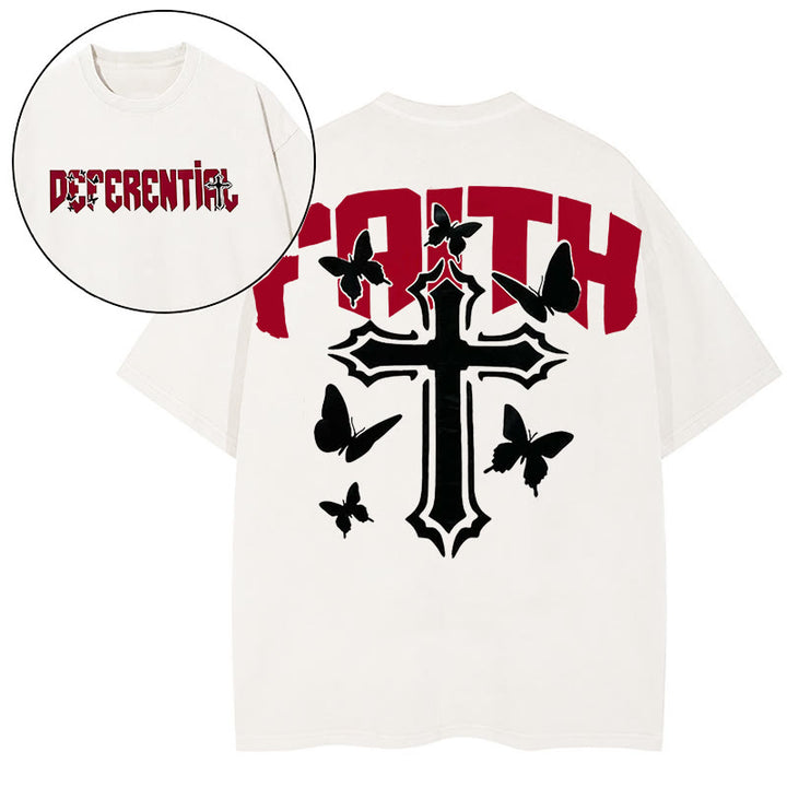 Christianartworkshop "FAITH" Short Sleeve T-shirt - White - 2XL - image 6