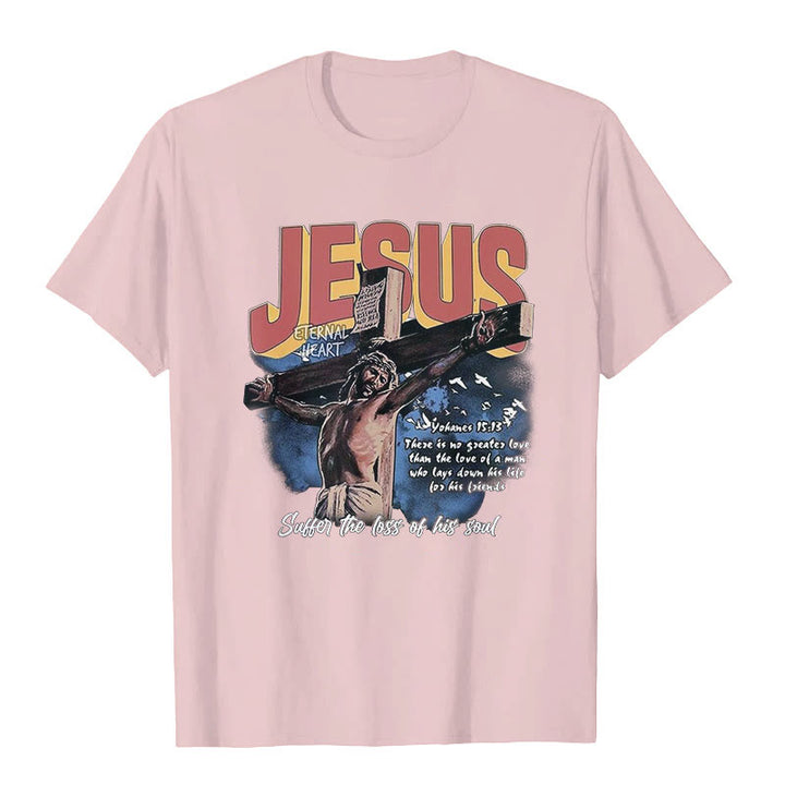 Christianartworkshop Jesus Short Sleeve T-shirt - Pink - 2XL - image 5