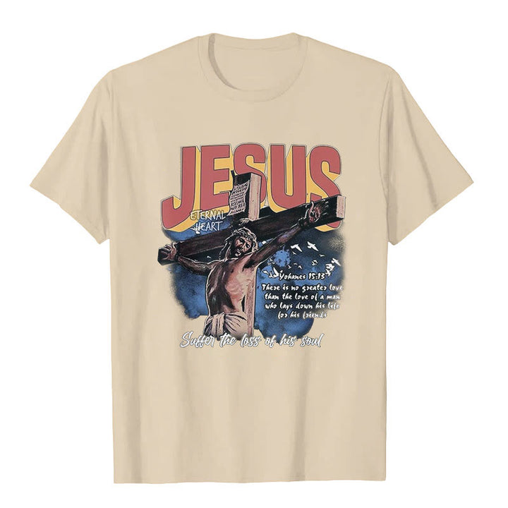 Christianartworkshop Jesus Short Sleeve T-shirt - Beige - 2XL - image 3