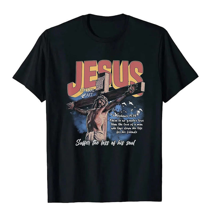 Christianartworkshop Jesus Short Sleeve T-shirt - Black - 2XL - image 2