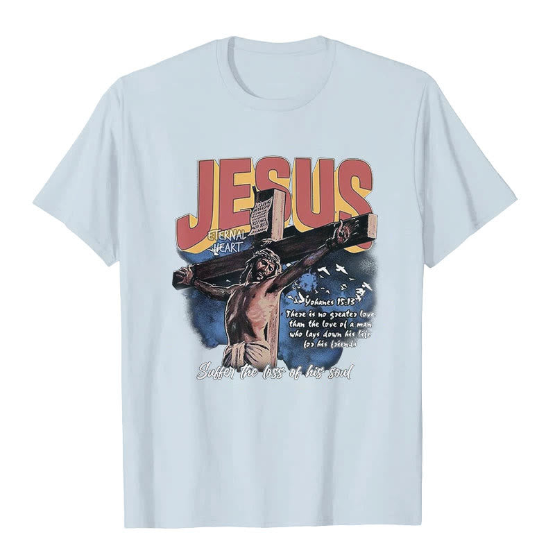 Christianartworkshop Jesus Short Sleeve T-shirt - Blue - 2XL - image 4