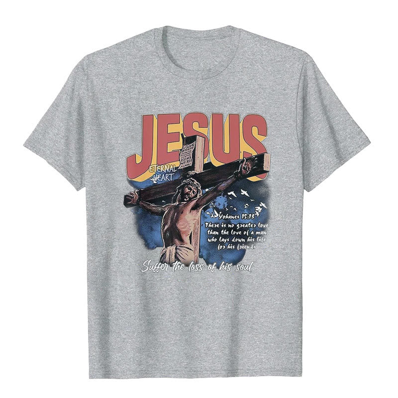 Christianartworkshop Jesus Short Sleeve T-shirt - Grey - 2XL - image 9