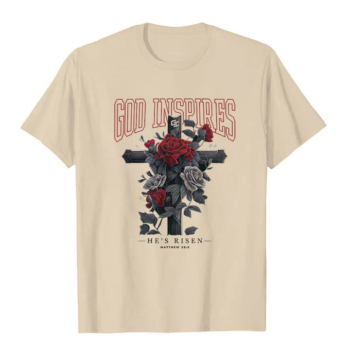 Christianartworkshop "GOD INSPIRES" T-shirt - Beige - 2XL - image 3