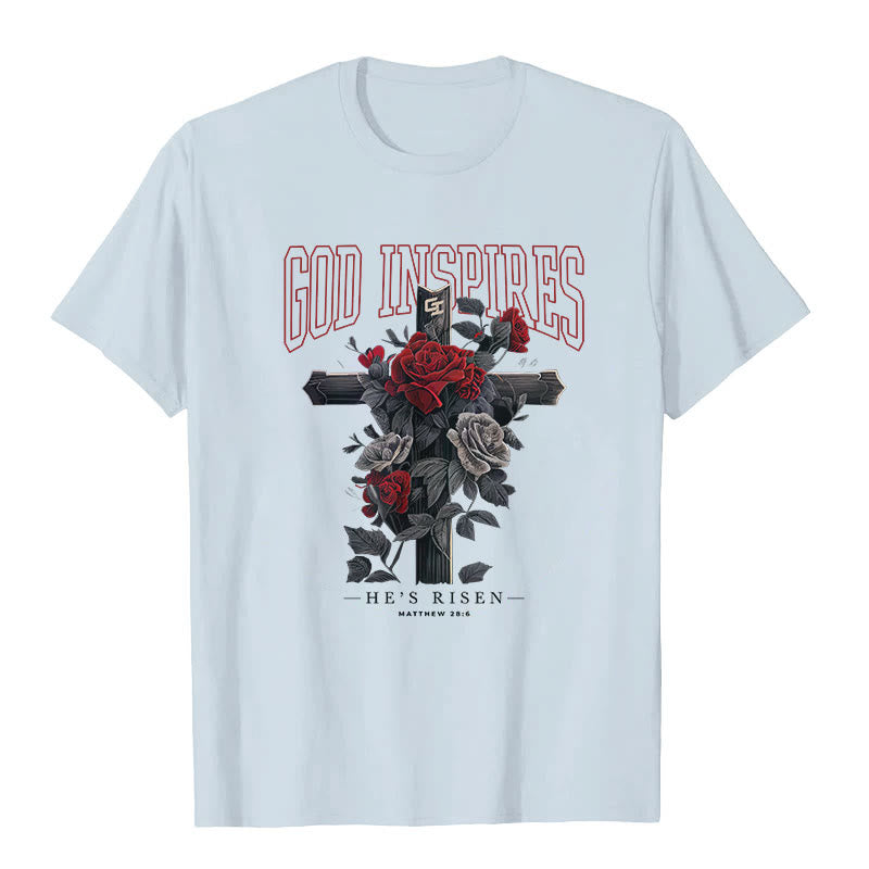Christianartworkshop "GOD INSPIRES" T-shirt - Blue - 2XL - image 4