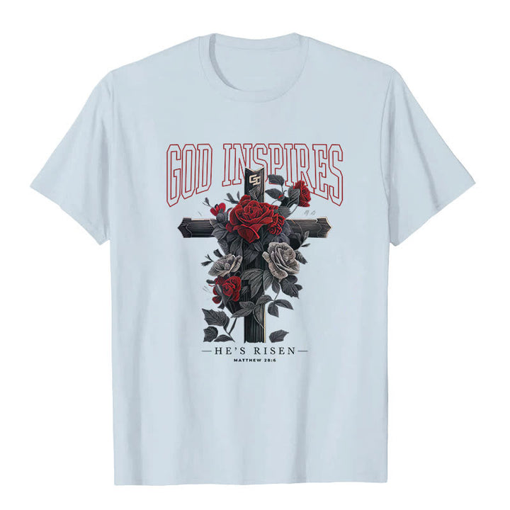 Christianartworkshop "GOD INSPIRES" T-shirt - Blue - 2XL - image 4