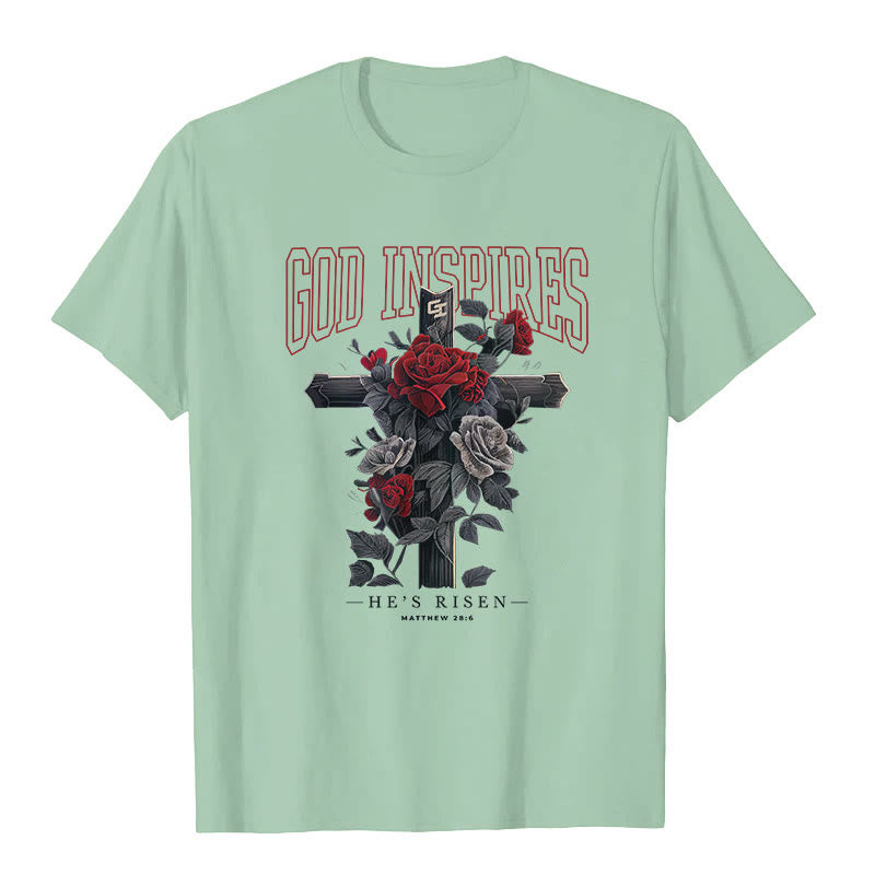 Christianartworkshop "GOD INSPIRES" T-shirt - Light Green - 2XL - image 6