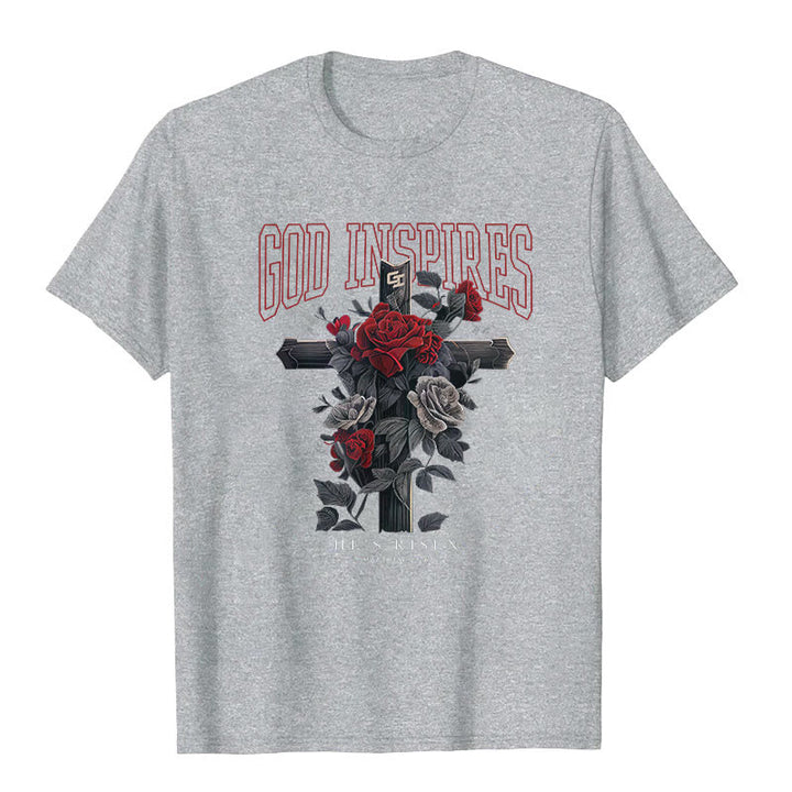 Christianartworkshop "GOD INSPIRES" T-shirt - Grey - 2XL - image 9