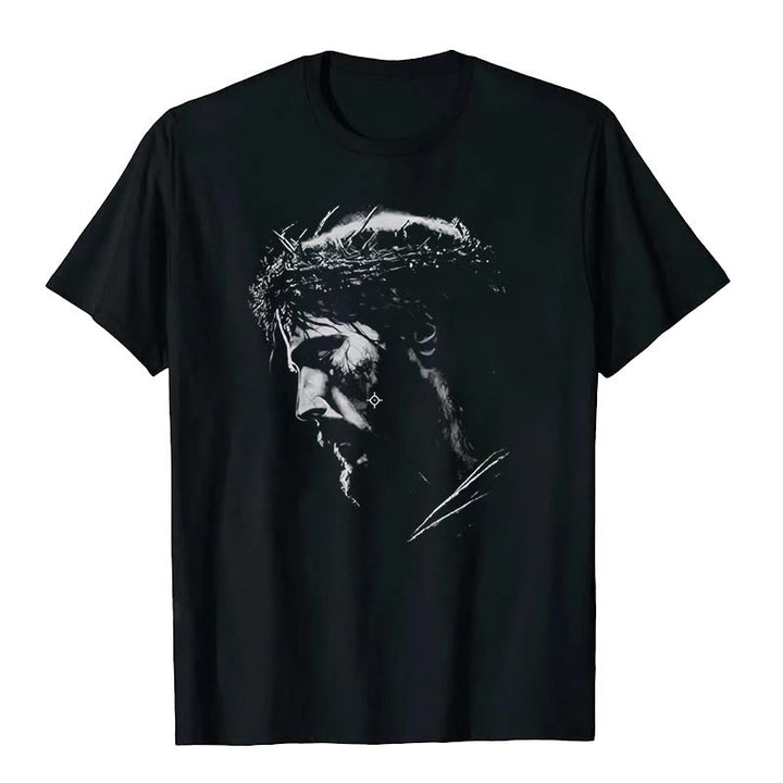 Christianartworkshop Jesus Crown of Thorns T-shirt - Black - 2XL - image 1