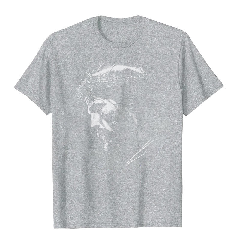 Christianartworkshop Jesus Crown of Thorns T-shirt - Grey - 2XL - image 3