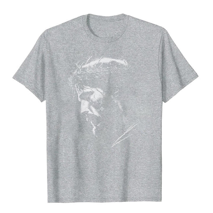 Christianartworkshop Jesus Crown of Thorns T-shirt - Grey - 2XL - image 3