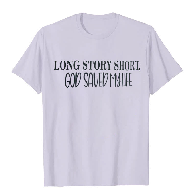 Christianartworkshop "LONG STORY SHORT, GOD SAVED MY LIFE" T-shirt - Purple - 2XL - image 8
