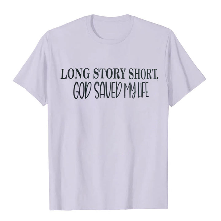 Christianartworkshop "LONG STORY SHORT, GOD SAVED MY LIFE" T-shirt - Purple - 2XL - image 8