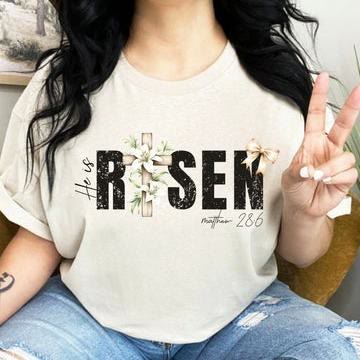 Christianartworkshop "He is RISEN" Short Sleeve T-shirt - image 3