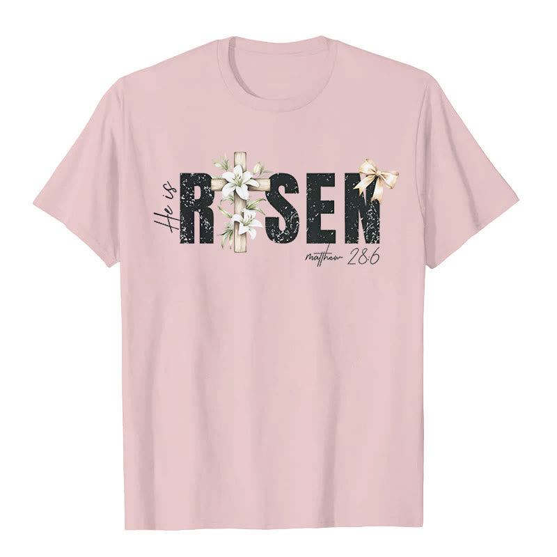 Christianartworkshop "He is RISEN" Short Sleeve T-shirt - Pink - 2XL - image 7
