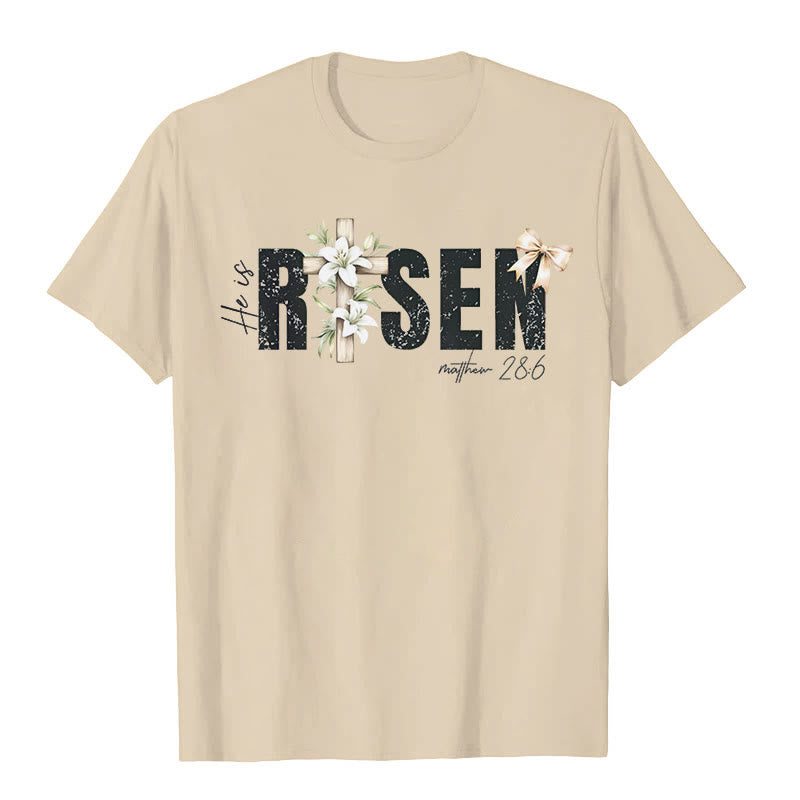 Christianartworkshop "He is RISEN" Short Sleeve T-shirt - Beige - 2XL - image 5