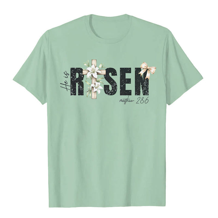 Christianartworkshop "He is RISEN" Short Sleeve T-shirt - Light Green - 2XL - image 8